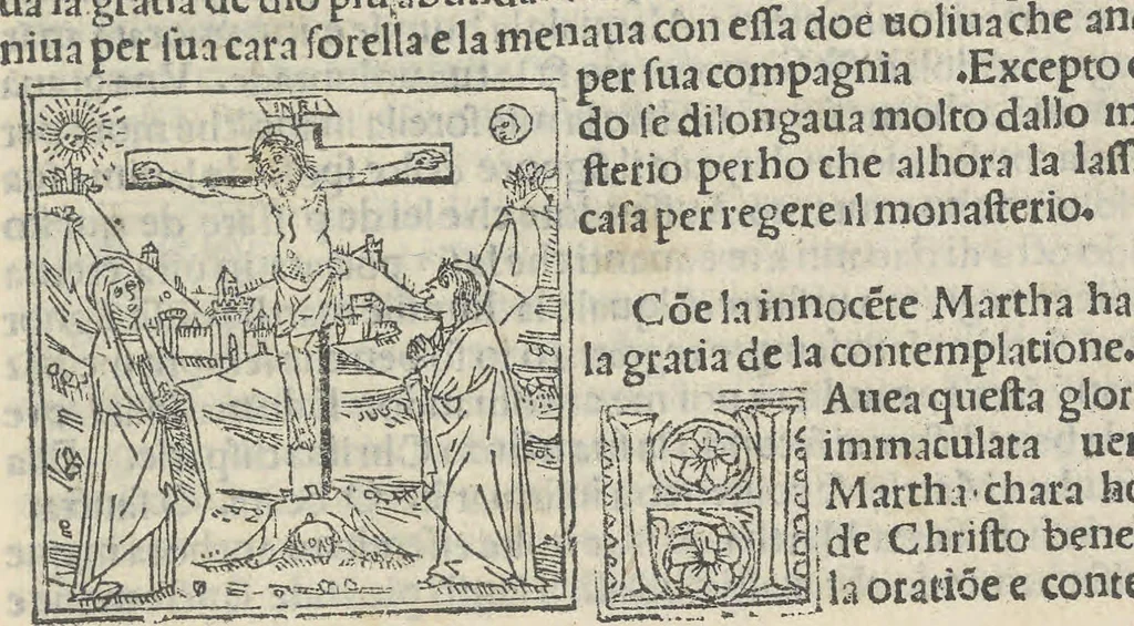 An illustration from Leggenda di Marta e Maddalena, 1494, leaf 80