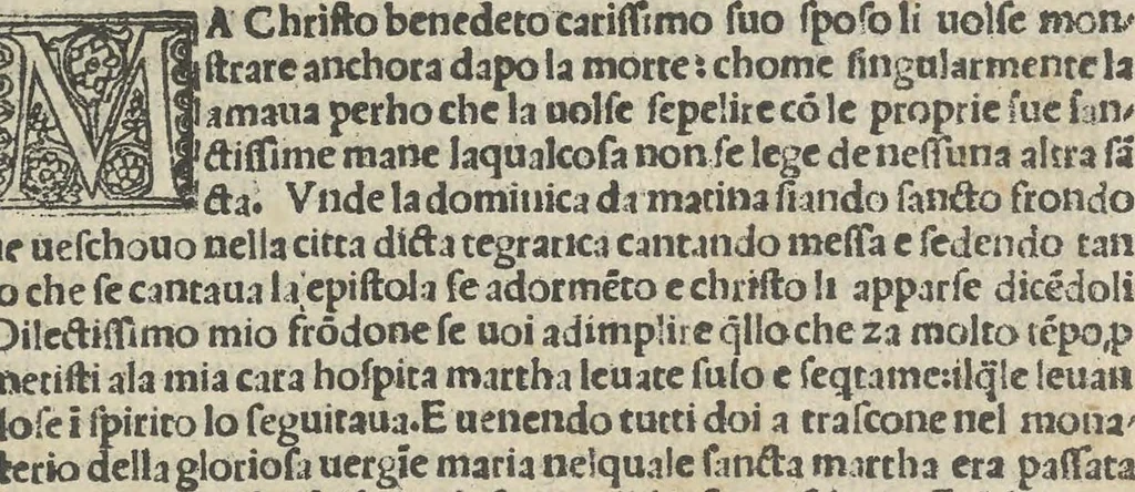 An illustration from Leggenda di Marta e Maddalena, 1494, leaf 90