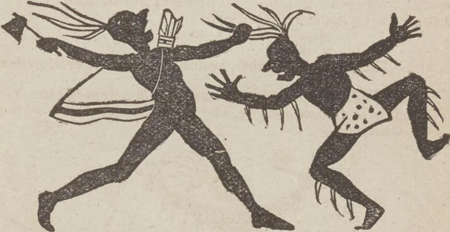 An illustration from Gilbert's book of pantomimes, acting charades, parlor theatricals, and tableaux ... Illustrated with numerous fine engravings, showing exactly how everything should be done, 1878, leaf 67