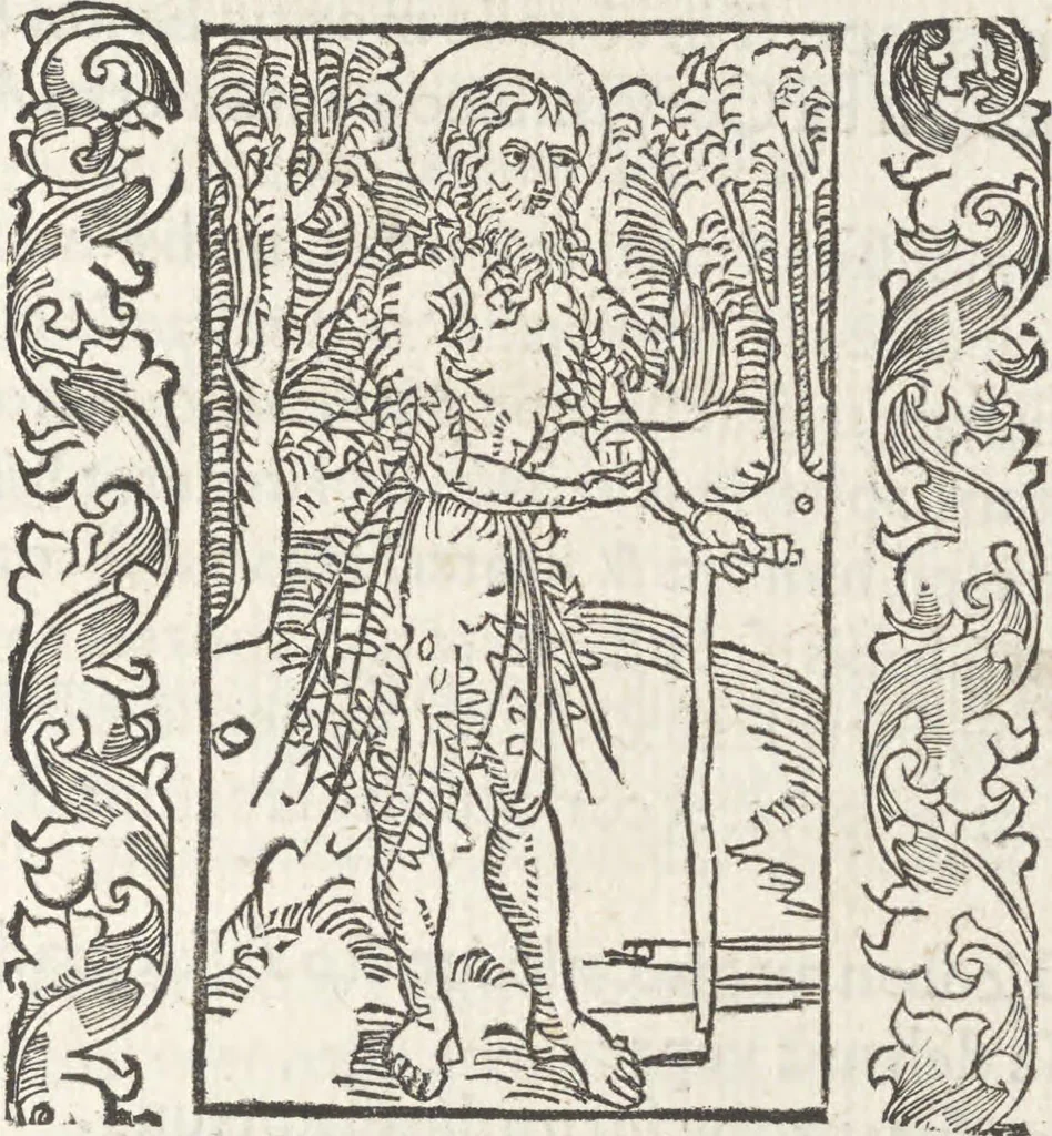 An illustration from In laude[m] gloriose Virginis Marie multoru[m]q[ue] Sanctoru[m] varij generis carmina Sebastiani Brant, 1494, leaf 74
