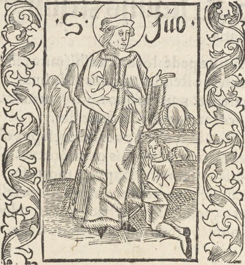 An illustration from In laude[m] gloriose Virginis Marie multoru[m]q[ue] Sanctoru[m] varij generis carmina Sebastiani Brant, 1494, leaf 91