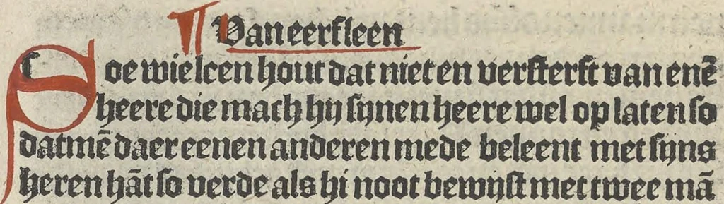An illustration from Den spiegel van Sassen va[n] allen keyserlijken rechten, 1504, leaf 103