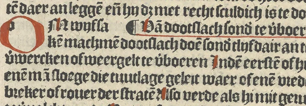 An illustration from Den spiegel van Sassen va[n] allen keyserlijken rechten, 1504, leaf 49