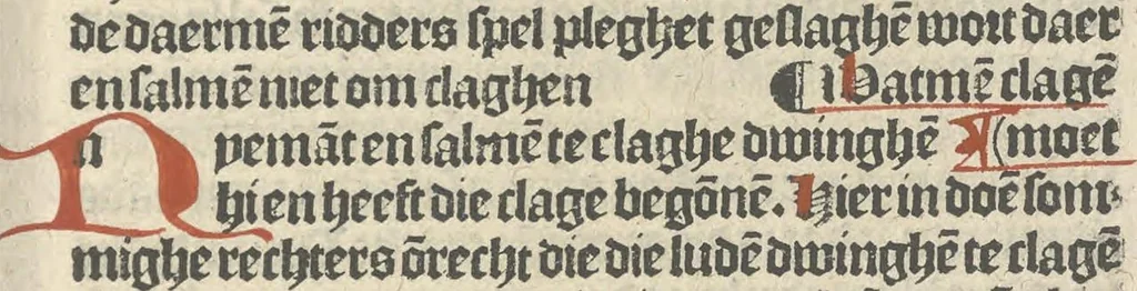 An illustration from Den spiegel van Sassen va[n] allen keyserlijken rechten, 1504, leaf 50