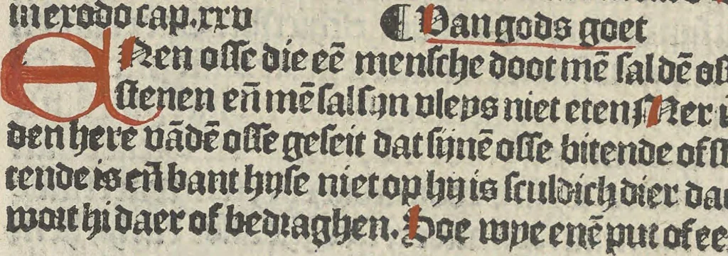 An illustration from Den spiegel van Sassen va[n] allen keyserlijken rechten, 1504, leaf 85