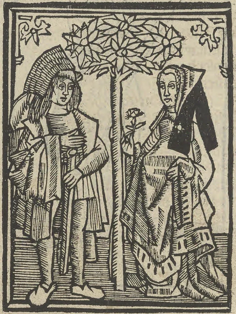 An illustration from Den spiegel van Sassen va[n] allen keyserlijken rechten, 1504, leaf 9