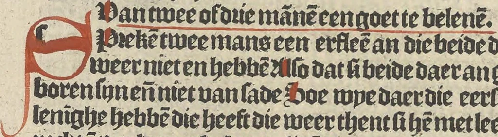 An illustration from Den spiegel van Sassen va[n] allen keyserlijken rechten, 1504, leaf 91