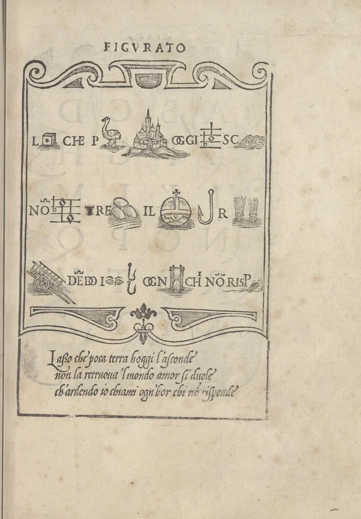 An illustration from Libro di M. Giouanbattista Palatino, cittadino romano, nelqual s'insegna à scriuere ogni sorte lettera, antica, et moderna, di qualunque natione, con le sue regole, et misure, et essempi : et con vn breue, et vtil discorso de le cifre, 1545, leaf 100