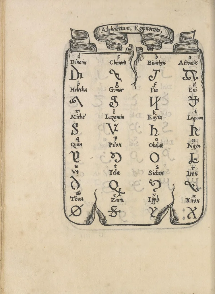 An illustration from Libro di M. Giouanbattista Palatino, cittadino romano, nelqual s'insegna à scriuere ogni sorte lettera, antica, et moderna, di qualunque natione, con le sue regole, et misure, et essempi : et con vn breue, et vtil discorso de le cifre, 1545, leaf 109