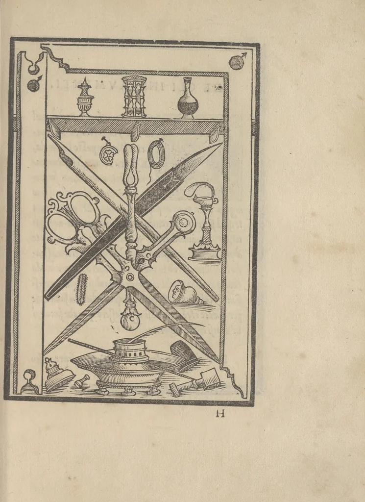 An illustration from Libro di M. Giouanbattista Palatino, cittadino romano, nelqual s'insegna à scriuere ogni sorte lettera, antica, et moderna, di qualunque natione, con le sue regole, et misure, et essempi : et con vn breue, et vtil discorso de le cifre, 1545, leaf 118