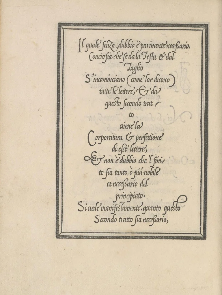 An illustration from Libro di M. Giouanbattista Palatino, cittadino romano, nelqual s'insegna à scriuere ogni sorte lettera, antica, et moderna, di qualunque natione, con le sue regole, et misure, et essempi : et con vn breue, et vtil discorso de le cifre, 1545, leaf 17