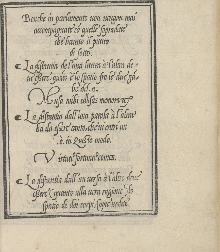 An illustration from Libro di M. Giouanbattista Palatino, cittadino romano, nelqual s'insegna à scriuere ogni sorte lettera, antica, et moderna, di qualunque natione, con le sue regole, et misure, et essempi : et con vn breue, et vtil discorso de le cifre, 1545, leaf 34