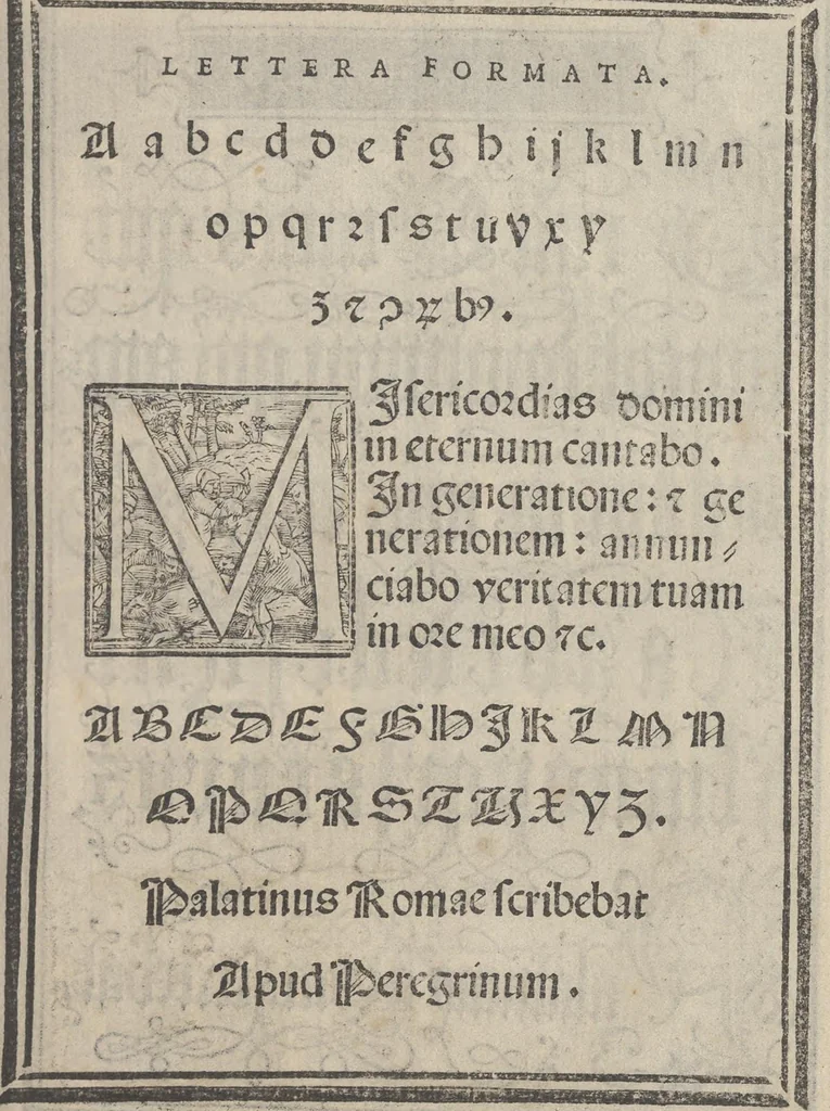 An illustration from Libro di M. Giouanbattista Palatino, cittadino romano, nelqual s'insegna à scriuere ogni sorte lettera, antica, et moderna, di qualunque natione, con le sue regole, et misure, et essempi : et con vn breue, et vtil discorso de le cifre, 1545, leaf 68