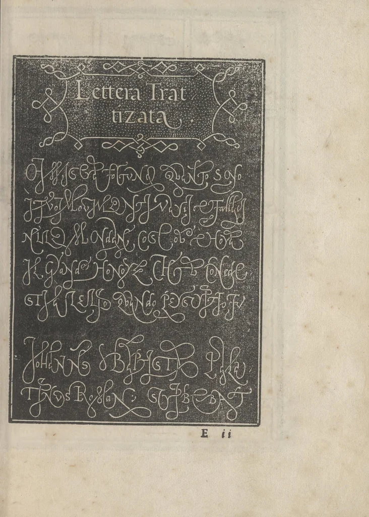 An illustration from Libro di M. Giouanbattista Palatino, cittadino romano, nelqual s'insegna à scriuere ogni sorte lettera, antica, et moderna, di qualunque natione, con le sue regole, et misure, et essempi : et con vn breue, et vtil discorso de le cifre, 1545, leaf 72