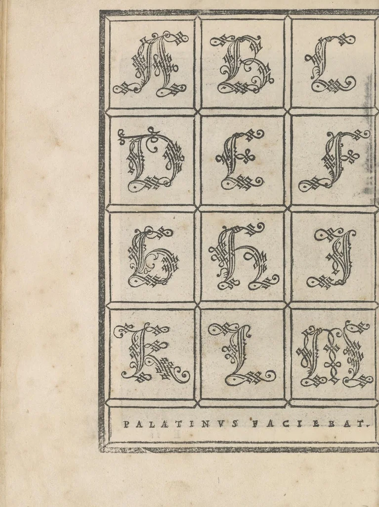 An illustration from Libro di M. Giouanbattista Palatino, cittadino romano, nelqual s'insegna à scriuere ogni sorte lettera, antica, et moderna, di qualunque natione, con le sue regole, et misure, et essempi : et con vn breue, et vtil discorso de le cifre, 1545, leaf 73