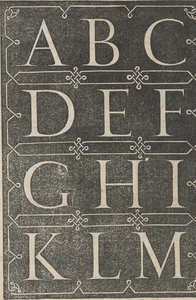 An illustration from Libro di M. Giouanbattista Palatino, cittadino romano, nelqual s'insegna à scriuere ogni sorte lettera, antica, et moderna, di qualunque natione, con le sue regole, et misure, et essempi : et con vn breue, et vtil discorso de le cifre, 1545, leaf 75