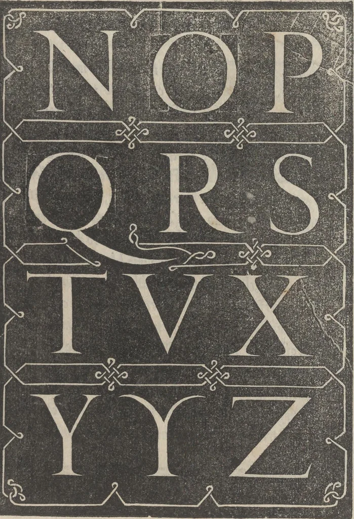 An illustration from Libro di M. Giouanbattista Palatino, cittadino romano, nelqual s'insegna à scriuere ogni sorte lettera, antica, et moderna, di qualunque natione, con le sue regole, et misure, et essempi : et con vn breue, et vtil discorso de le cifre, 1545, leaf 76