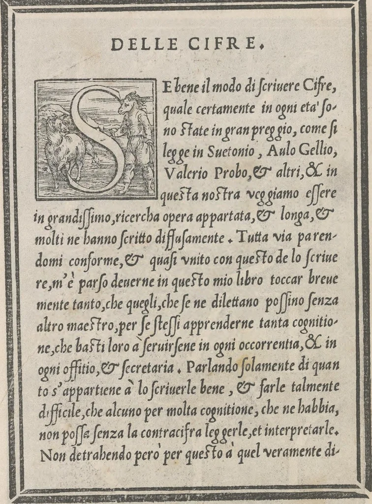 An illustration from Libro di M. Giouanbattista Palatino, cittadino romano, nelqual s'insegna à scriuere ogni sorte lettera, antica, et moderna, di qualunque natione, con le sue regole, et misure, et essempi : et con vn breue, et vtil discorso de le cifre, 1545, leaf 77