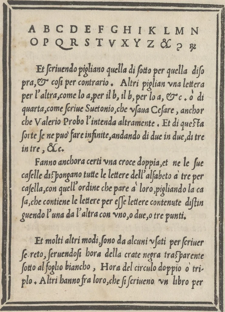 An illustration from Libro di M. Giouanbattista Palatino, cittadino romano, nelqual s'insegna à scriuere ogni sorte lettera, antica, et moderna, di qualunque natione, con le sue regole, et misure, et essempi : et con vn breue, et vtil discorso de le cifre, 1545, leaf 84