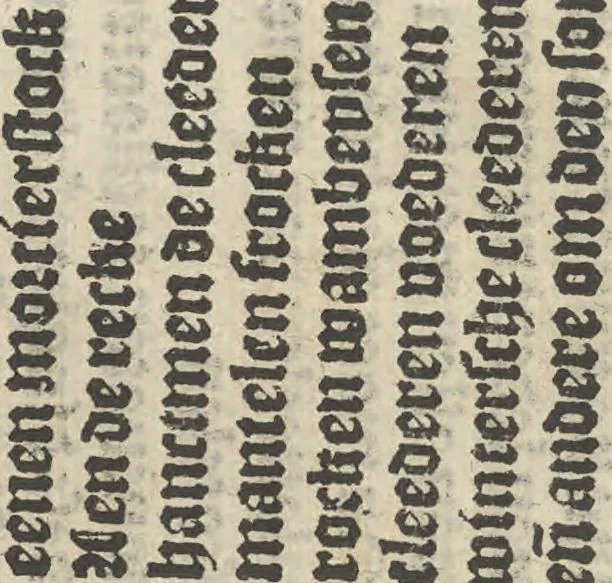 An illustration from Vocabulario para aprender franches, espannol y flaminco = Vocabulaire pour apprendre fra[n]choys, espagnol et flaming = Vocabulare om te leerene walsch, spaensch, ende vlaemsch, 1520, leaf 15