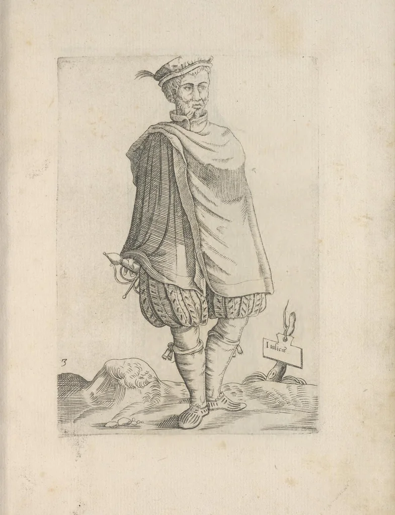 An illustration from Omnivm fere gentivm nostrae aetatis habitvs, nvnqvam ante hac aediti, 1563, leaf 12