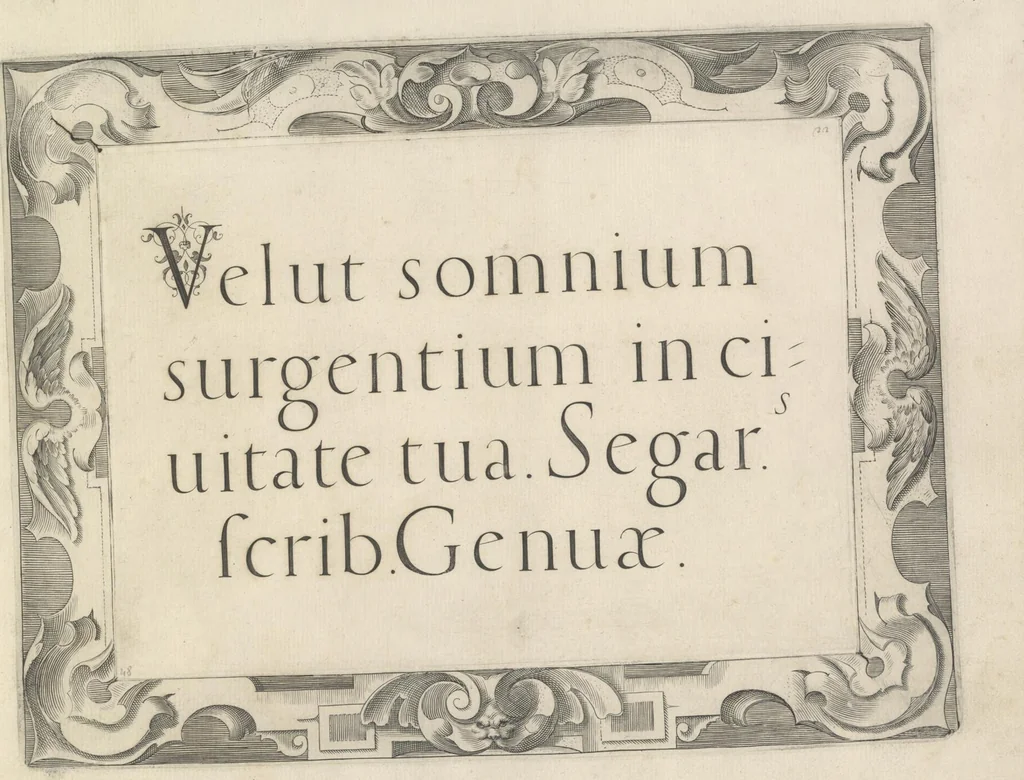An illustration from Dell' idea dello scriuere. Intagliata per Epifanio dal Fiano l'anno 1607, 1624, leaf 100