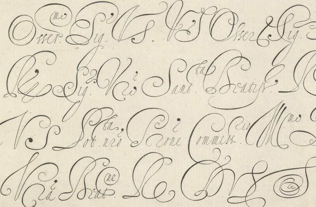 An illustration from Dell' idea dello scriuere. Intagliata per Epifanio dal Fiano l'anno 1607, 1624, leaf 32