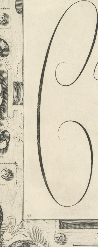 An illustration from Dell' idea dello scriuere. Intagliata per Epifanio dal Fiano l'anno 1607, 1624, leaf 46
