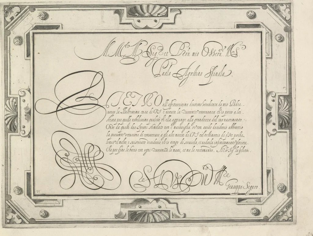 An illustration from Dell' idea dello scriuere. Intagliata per Epifanio dal Fiano l'anno 1607, 1624, leaf 54