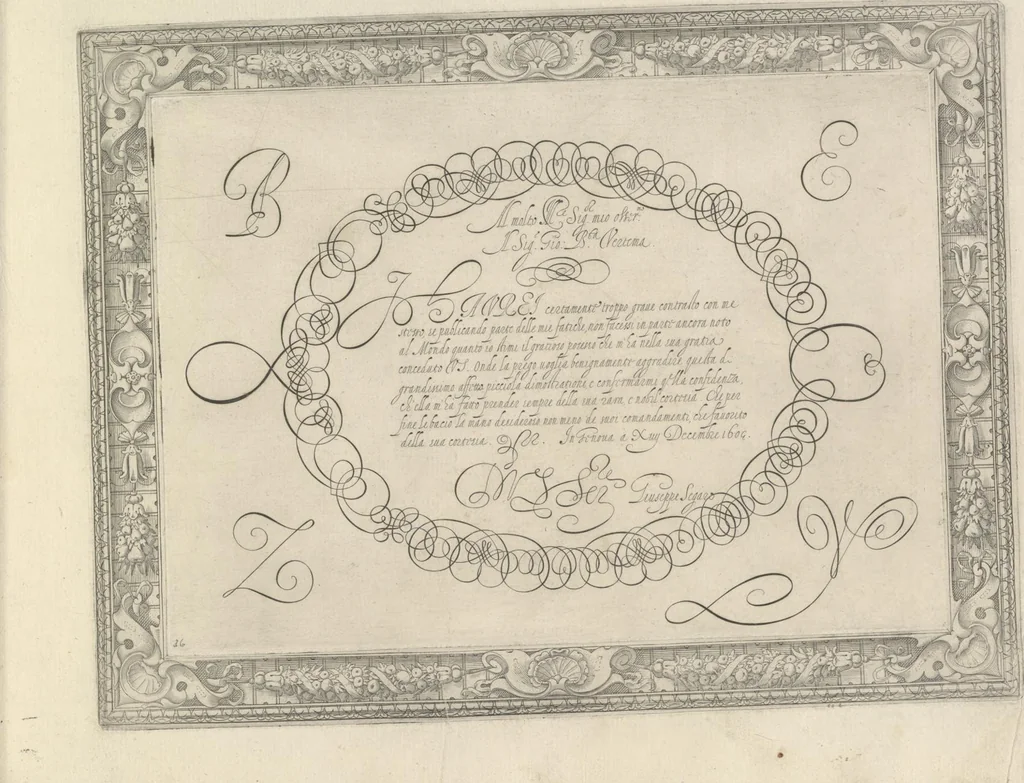 An illustration from Dell' idea dello scriuere. Intagliata per Epifanio dal Fiano l'anno 1607, 1624, leaf 76