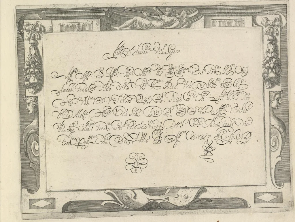 An illustration from Dell' idea dello scriuere. Intagliata per Epifanio dal Fiano l'anno 1607, 1624, leaf 78