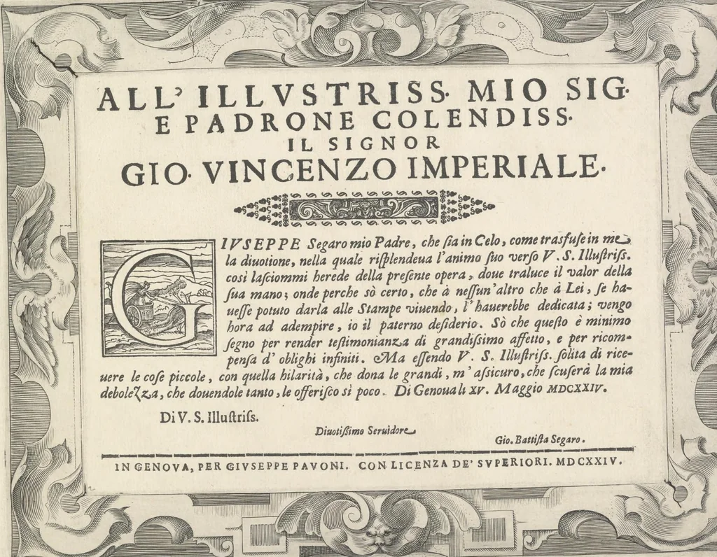An illustration from Dell' idea dello scriuere. Intagliata per Epifanio dal Fiano l'anno 1607, 1624, leaf 8