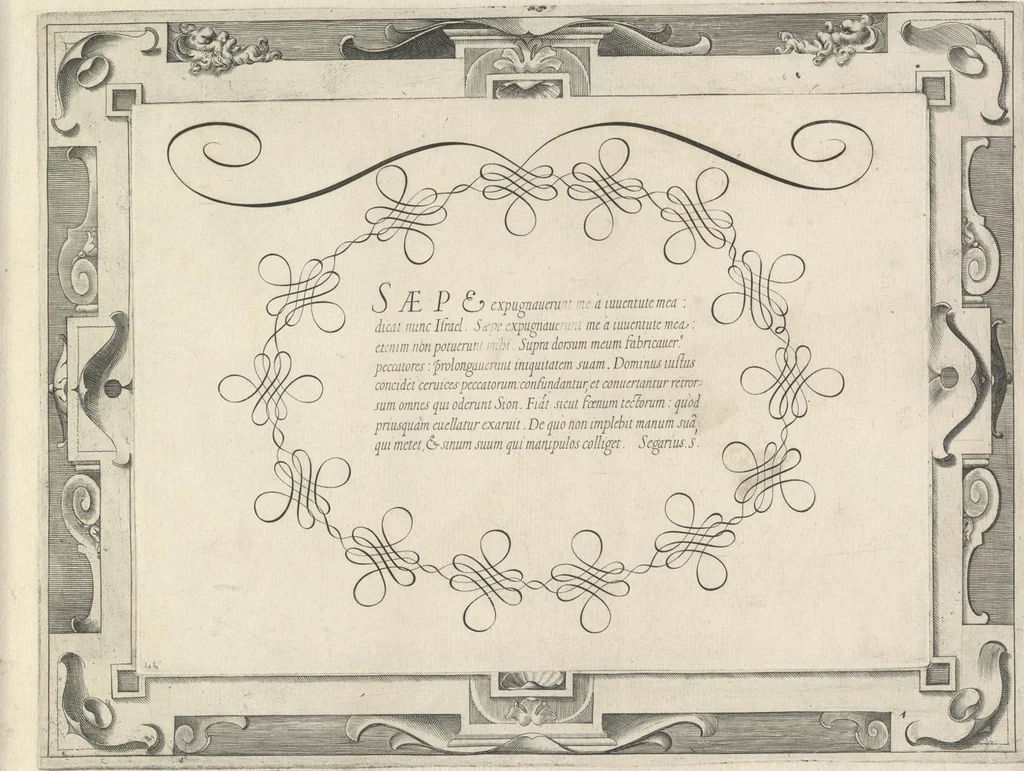 An illustration from Dell' idea dello scriuere. Intagliata per Epifanio dal Fiano l'anno 1607, 1624, leaf 92