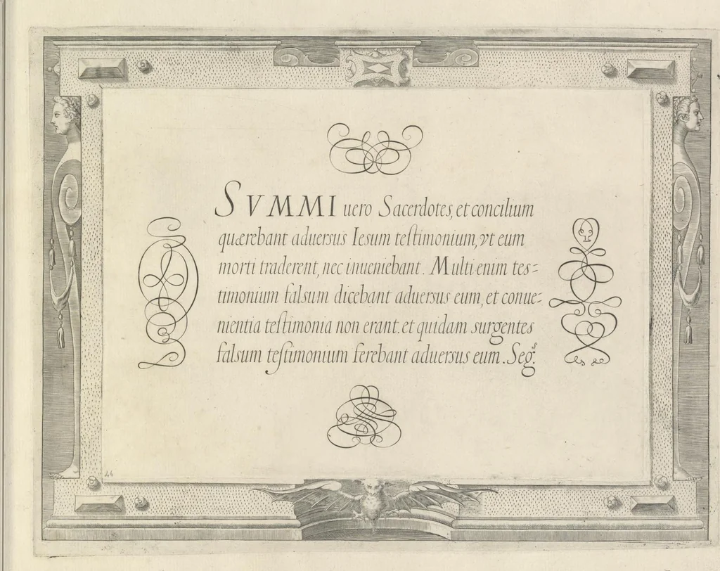 An illustration from Dell' idea dello scriuere. Intagliata per Epifanio dal Fiano l'anno 1607, 1624, leaf 96