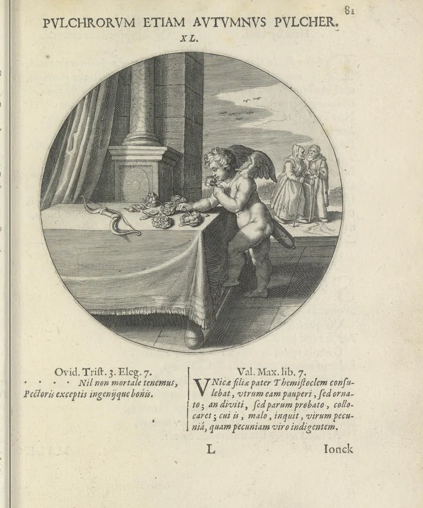 An illustration from Maechden-pflicht ofte ampt der ionck-vrovvven in eerbaer liefde aen-ghewesen door sinne-beelden. Officivm puellarum in castis amoribus emblemate expressum, 1618, leaf 100