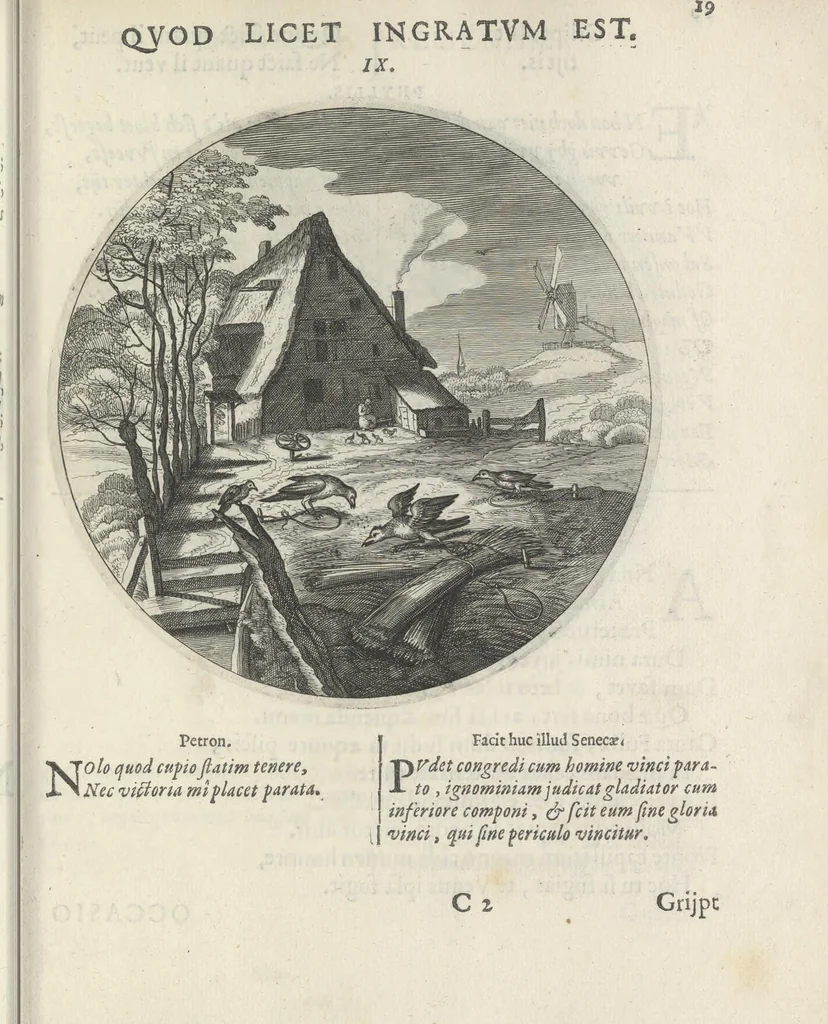An illustration from Maechden-pflicht ofte ampt der ionck-vrovvven in eerbaer liefde aen-ghewesen door sinne-beelden. Officivm puellarum in castis amoribus emblemate expressum, 1618, leaf 38