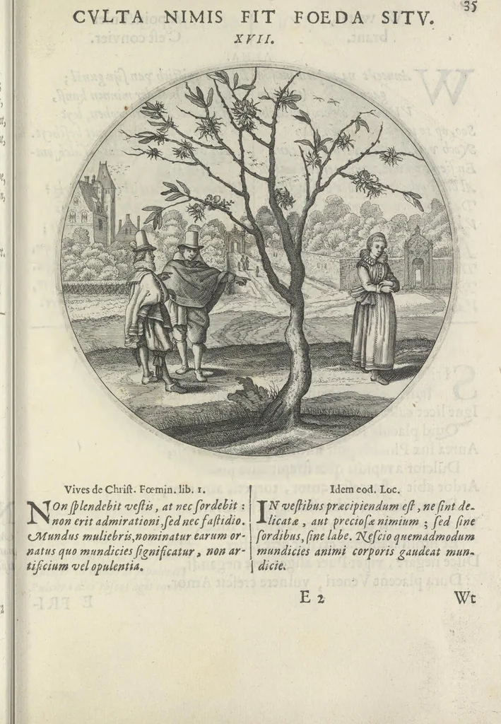An illustration from Maechden-pflicht ofte ampt der ionck-vrovvven in eerbaer liefde aen-ghewesen door sinne-beelden. Officivm puellarum in castis amoribus emblemate expressum, 1618, leaf 54