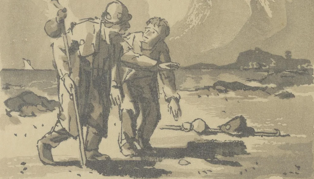 An illustration from Quelques fables, 1927, leaf 101