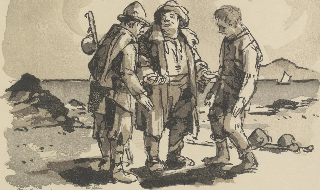 An illustration from Quelques fables, 1927, leaf 104