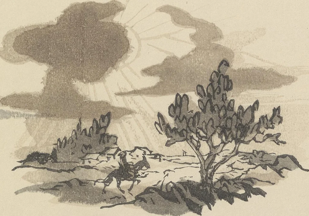 An illustration from Quelques fables, 1927, leaf 114