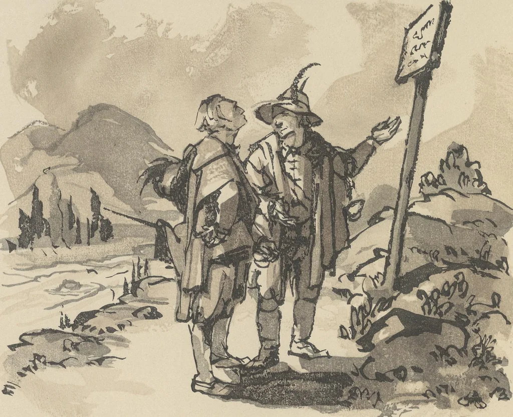 An illustration from Quelques fables, 1927, leaf 115