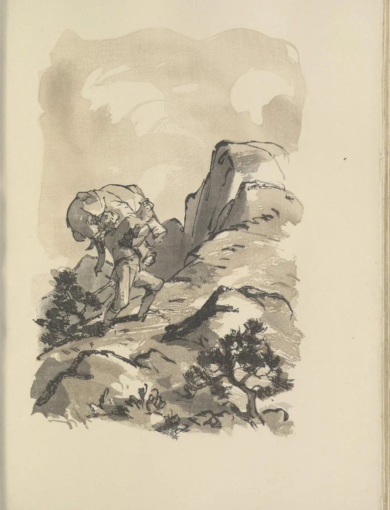 An illustration from Quelques fables, 1927, leaf 118