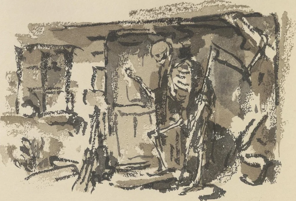 An illustration from Quelques fables, 1927, leaf 123