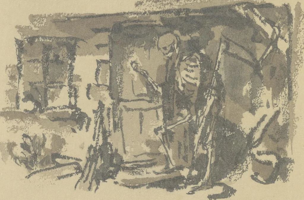 An illustration from Quelques fables, 1927, leaf 125