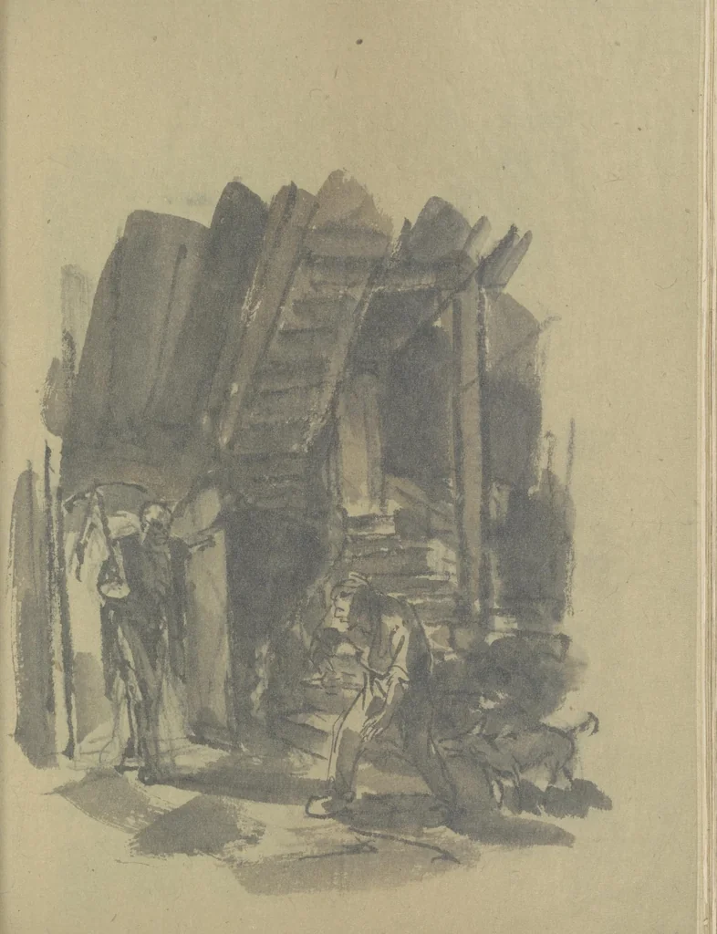 An illustration from Quelques fables, 1927, leaf 128