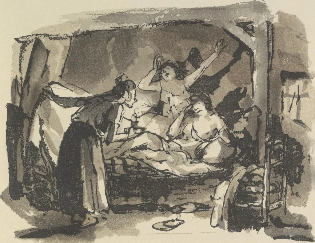 An illustration from Quelques fables, 1927, leaf 140
