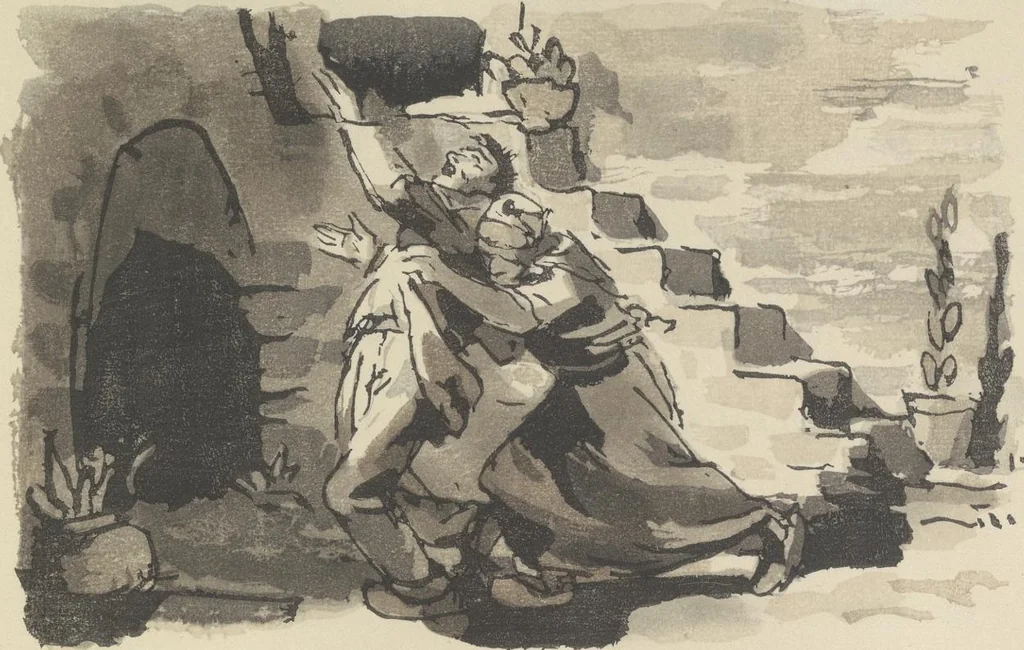 An illustration from Quelques fables, 1927, leaf 142