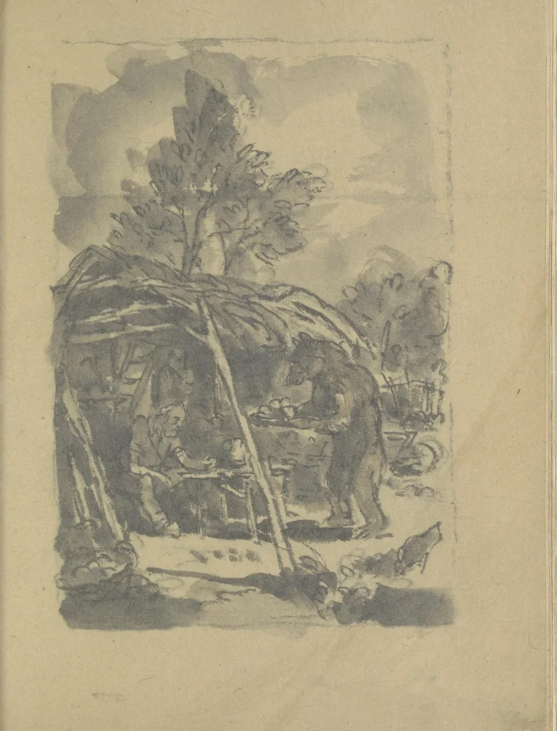 An illustration from Quelques fables, 1927, leaf 146