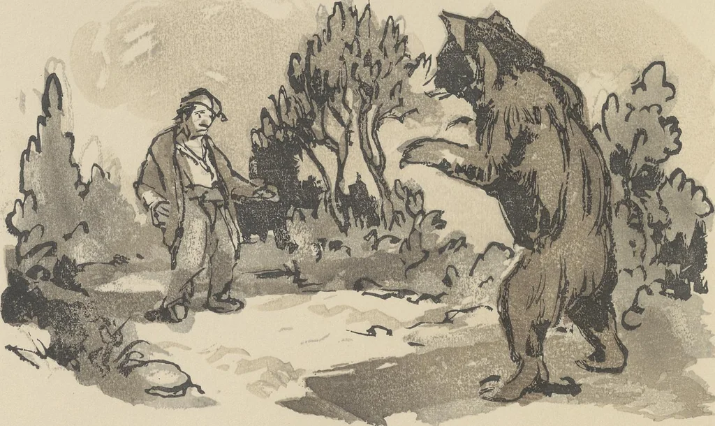 An illustration from Quelques fables, 1927, leaf 151