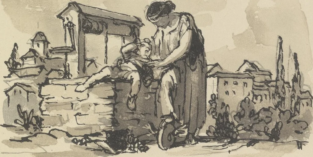 An illustration from Quelques fables, 1927, leaf 154